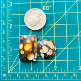 Large Royal Orange Mixed Treasure Mountain Turquoise, Set of 2 Dimensions