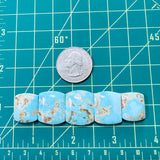 Large Sky Blue Barrel Sand Hill Turquoise, Set of 5 Dimensions