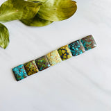 Medium Mixed Square Mixed Turquoise, Set of 7 Background