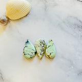 Large Faint Green Teardrop Crescent Lake Variscite, Set of 3 Background