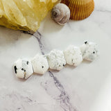 Medium White Hexagon White Buffalo Dolomite, Set of 5 Background