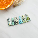 Medium Mixed Trapezoid Mixed Turquoise, Set of 6 Background
