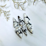 Large White Teardrop Purple Lavender Variscite, Set of 6 Background