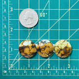 Large Royal Orange Round Treasure Mountain Turquoise, Set of 3 Dimensions