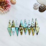 Large Mixed Triangle Mixed Turquoise, Set of 16 Background