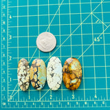 Large Mixed Oval Mixed Turquoise, Set of 4 Dimensions