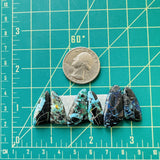 Medium Ocean Blue Freeform Yungai Turquoise, Set of 6 Dimensions