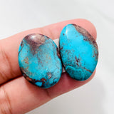Large Sky Blue Freeform Bisbee Turquoise, Set of 2 Background
