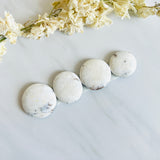 Large White Round White Buffalo Dolomite, Set of 4 Background