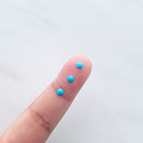 3x3mm Round Sleeping Beauty Turquoise Cabochons, Set of 10