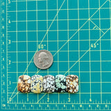 Medium Royal Orange Barrel Mixed Turquoise, Set of 5 Dimensions