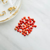 4x4mm Round Spiny Oyster, Set of 10