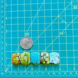 Medium Mixed Barrel Mixed Turquoise, Set of 5 Dimensions