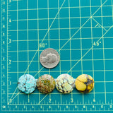 Large Mixed Round Mixed Turquoise, Set of 4 Dimensions