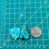 Large Ocean Blue Teardrop Kingman Turquoise, Set of 2 Dimensions