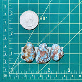 Large Sky Blue Freeform Golden Hills Turquoise, Set of 3 Dimensions