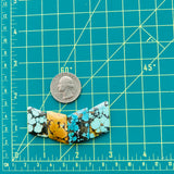 Medium Mixed Freeform Mixed Turquoise, Set of 4 Dimensions