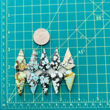 Large Mixed Shield Mixed Turquoise, Set of 10 Dimensions