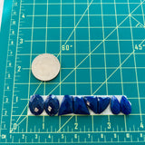 Small Deep Blue Mixed Lapis Lazuli, Set of 8 Dimensions