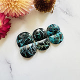 Medium Ocean Blue Hexagon Yungai Turquoise, Set of 6 Background