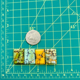Medium Mixed Bar Mixed Turquoise, Set of 4 Dimensions