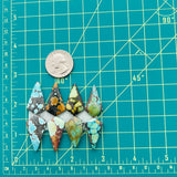Medium Mixed Shield Mixed Turquoise, Set of 8 Dimensions