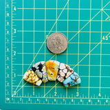 Medium Mixed Petal Mixed Turquoise, Set of 5 Dimensions