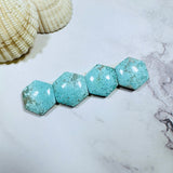 Medium Sky Blue Hexagon Sand Hill Turquoise, Set of 4 Background