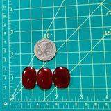 Medium Red Oval Rosarita, Set of 3 Dimensions