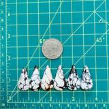 Large White Teardrop Purple Lavender Variscite, Set of 6 Dimensions