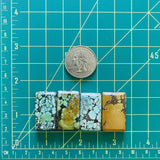 Large Mixed Bar Mixed Turquoise, Set of 4 Dimensions