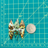 Medium Mixed Teardrop Mixed Turquoise, Set of 6 Dimensions