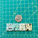 Medium Mixed Square Mixed Turquoise, Set of 4 Dimensions