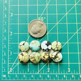 Small Mixed Round Mixed Turquoise, Set of 8 Dimensions