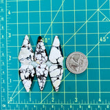 Large White Teardrop Purple Lavender Variscite, Set of 6 Dimensions