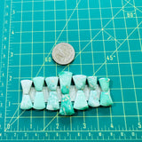 Small Lime Green Petal Broken Arrow Variscite, Set of 14 Dimensions