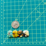 Medium Mixed Barrel Mixed Turquoise, Set of 4 Dimensions