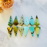 Large Mixed Shield Mixed Turquoise, Set of 12 Background