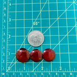 Medium Red Round Rosarita, Set of 3 Dimensions