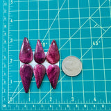 Large Purple Teardrop Spiny Oyster, Set of 6 Dimensions