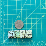Large Mixed Bar Wild Horse Turquoise, Set of 4 Dimensions