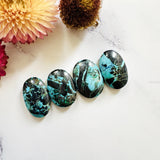 Medium Ocean Blue Oval Yungai Turquoise, Set of 4 Background