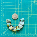 Medium Mixed Freeform Mixed Turquoise, Set of 8 Dimensions