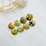 Medium Royal Orange Round Treasure Mountain Turquoise, Set of 8 Background