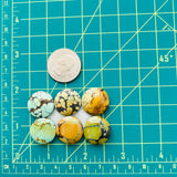 Medium Mixed Round Mixed Turquoise, Set of 6 Dimensions