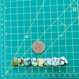 Small Mixed Petal Mixed Turquoise, Set of 8 Dimensions