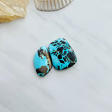 Large Sky Blue Mixed Carico Lake Turquoise, Set of 2 Background