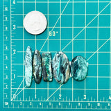 Large Deep Blue Mixed Crescent Lake Variscite, Set of 5 Dimensions