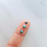 4x4mm Round Green Egyptian, Set of 10