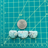 Large Faint Blue Half Moon Wild Horse Turquoise, Set of 3 Dimensions